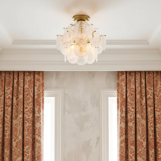 Modern Disc Round glass flush mount ceiling light