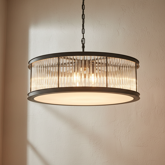 Modern LED Crystal Drum Chandelier