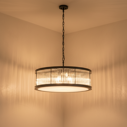 Modern LED Crystal Drum Chandelier