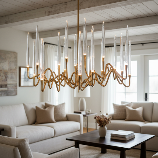 Modern Led Crystal Branch Chandelier-Statement Lighting