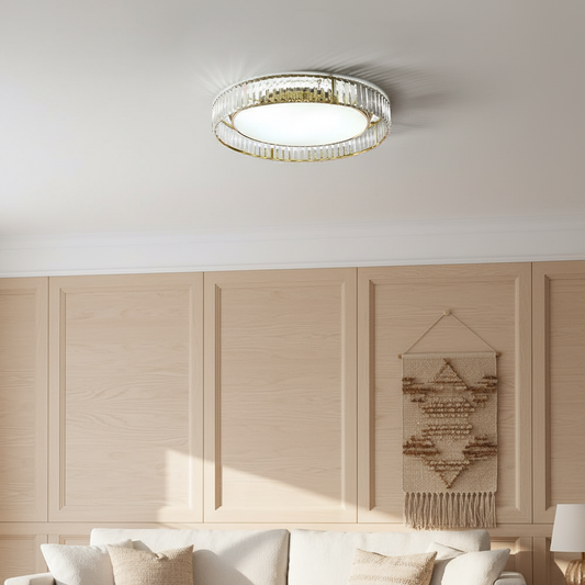 Modern LED Circular Crystal Flush Ceiling Light