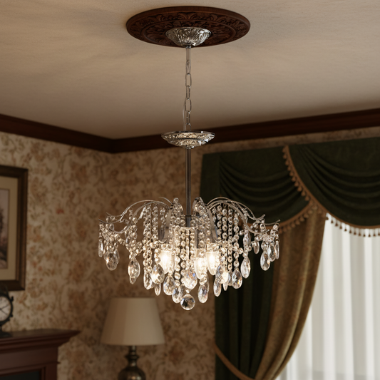 Modern Luxury Metal Branch Tiered Crystal Chandelier