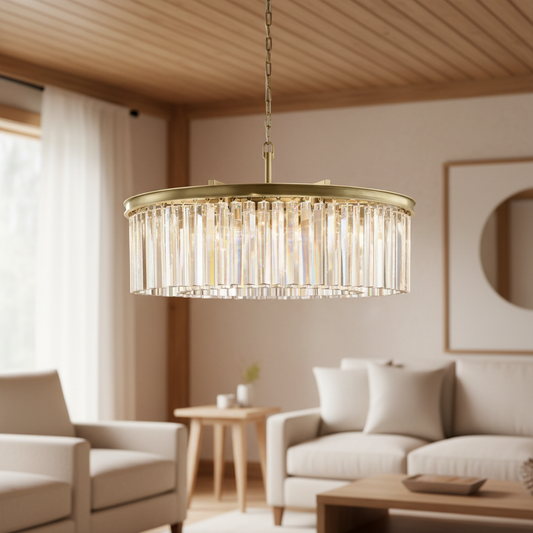 Lila Modern Round Art Deco Crystal Chandelier