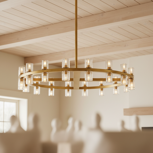 Modern Round Dimmable Crystal Crystal Cup Style Chandelier