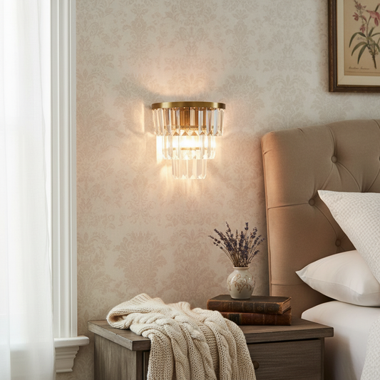 Modern Gold Crystal 3-Tier Wall Light