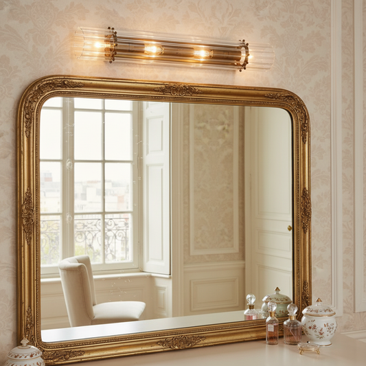 Modern Luxury Ribbed Crystal Double Sconce