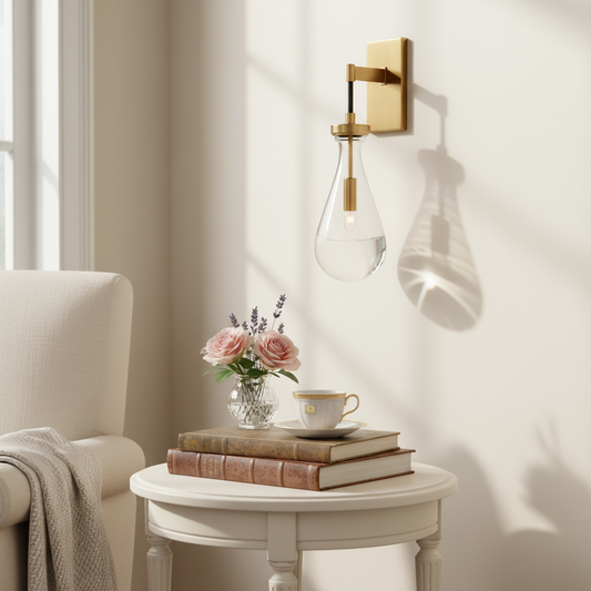 Modern Hand-Blown Raindrop Glass Wall Light