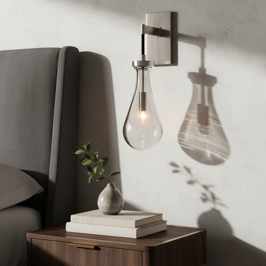 Modern Hand-Blown Raindrop Glass Wall Light