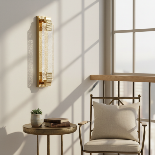 Modern Rose Gold Crystal Vertical LED  Wall Lamp