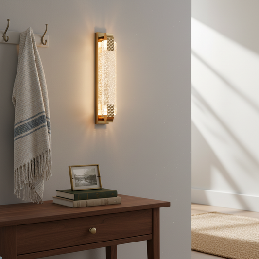 Modern Rose Gold Crystal Vertical LED  Wall Lamp