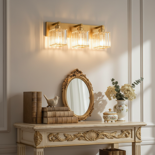 Columns Modern 3-Lights Bathroom Vanity Light Square Wall Lamp