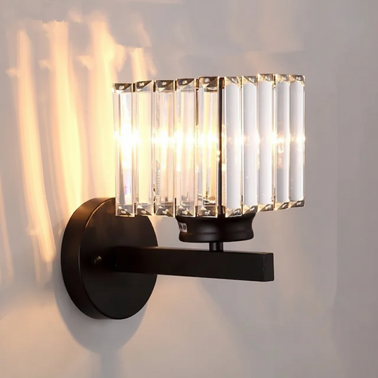 Columns Modern Clear Crystal  Metal Indoor Square Wall Lamp