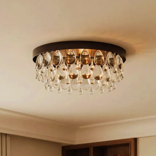 Luxury Double-Layer Teardrop Crystal Ceiling Light
