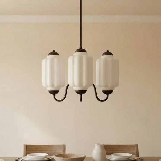 Evelyn Vintage Milk Glass Multi-Light Eloise Chandelier