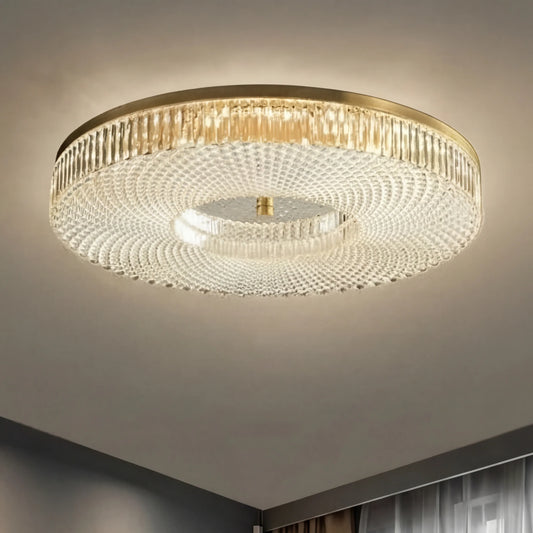 Modern Luxury Copper Acrylic LED Flush Mount Ceiling Light