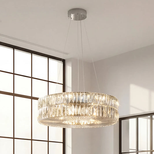 Elegant Crystal-Effect Glass Pendant Light