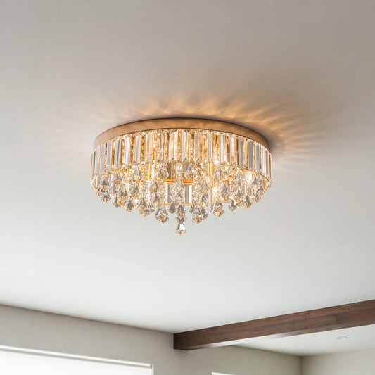 Genevieve Glam Crystal Flush Mount Ceiling Light