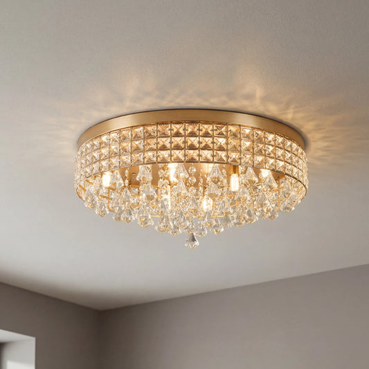 Minimalist Luxury Crystal Bead 6/9-Light Ceiling Lamp