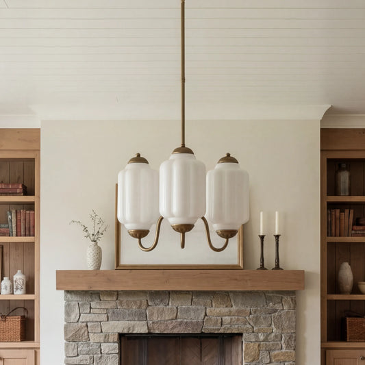 Evelyn Vintage Milk Glass Multi-Light Eloise Chandelier