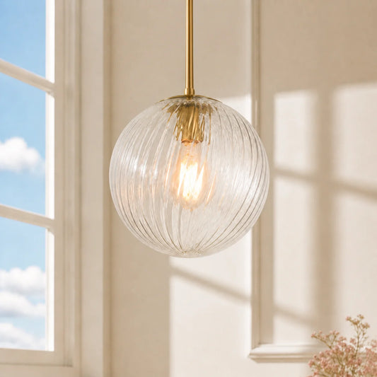 Myrren Modern Textured Glass Globe Pendant Light