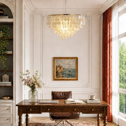 Celeste Luxury Cascading Capiz Shell Chandelier