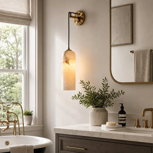 Arvid Nordic Alabaster Pendant Wall Sconce