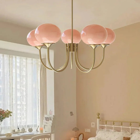 Rheon Bauhaus Cream Glass Globe Chandelier