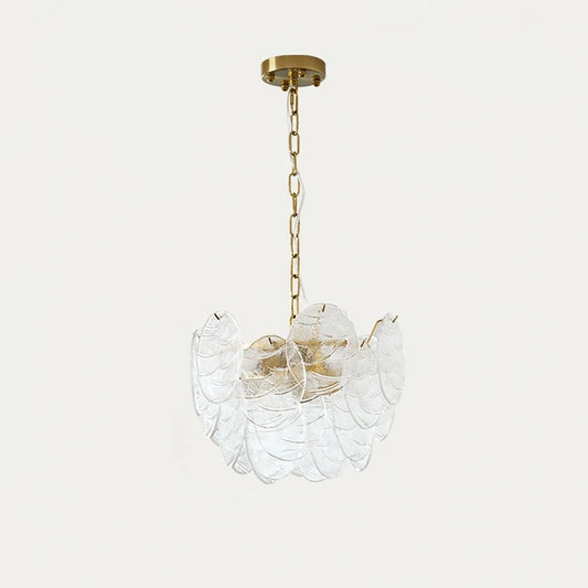 Calryenith Modern Wave Disc Glass Chandelier