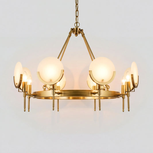 Ellery Modern Classic Marble Disc Chandelier