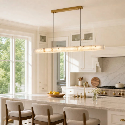 Iskar Modern LED Linear Alabaster Pendant Light