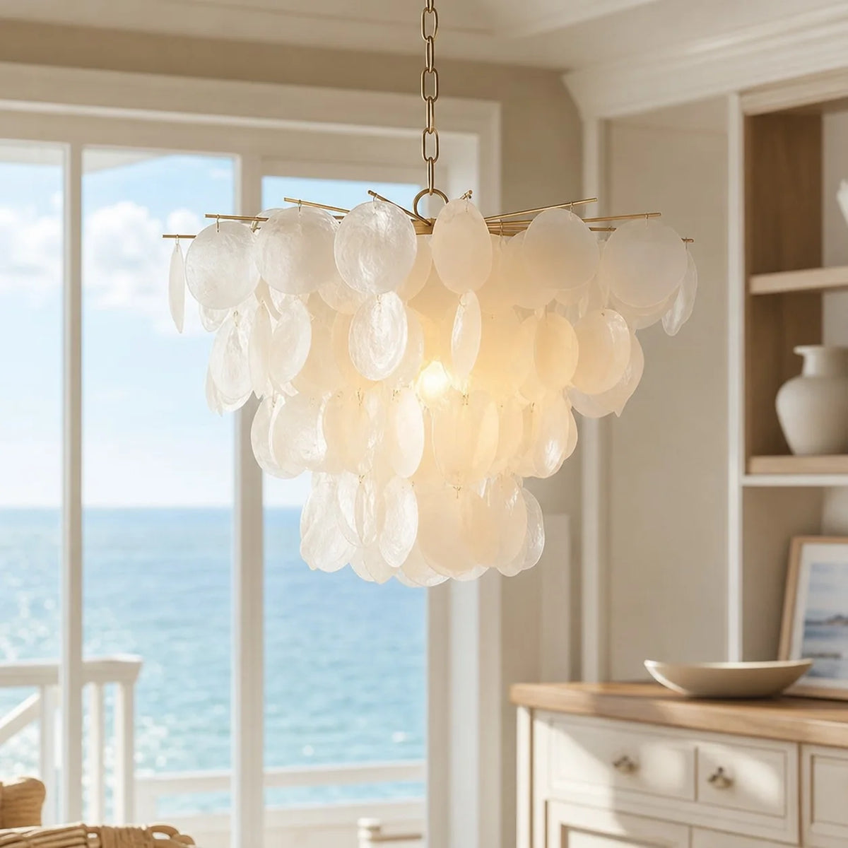 Leslie Luxury Natural Shell Metal Chandelier (4).webp__PID:3319c6c5-19ab-48bd-9106-1e750a473127