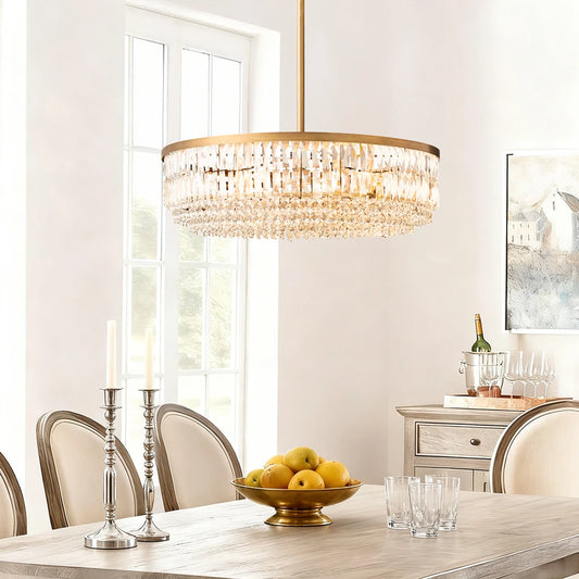 Vintage Light Luxury Circular Crystal Chandelier