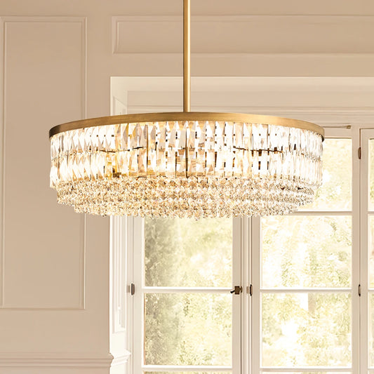 Vintage Light Luxury Circular Crystal Chandelier