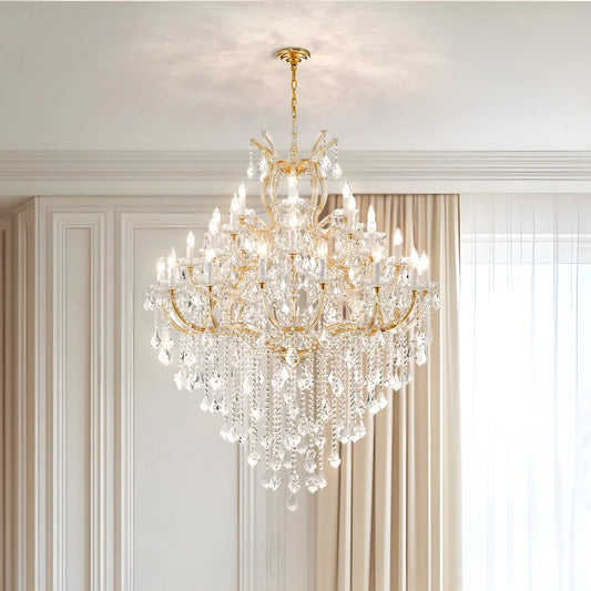 Mid-Century Luxury Crystal Empire Chandelier