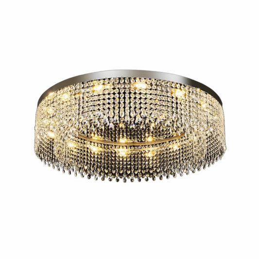 Luxury Chrome Round Crystal Ceiling Light