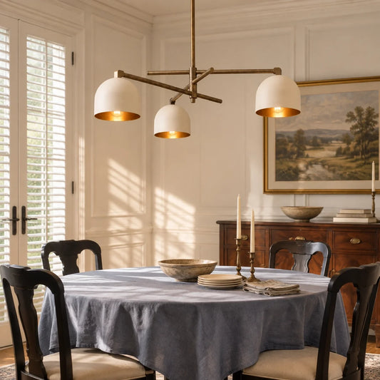 Maren Minimalist Metal Dome Linear Chandelier