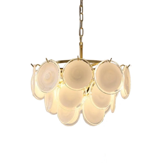 Milae Elegant Murano White Glass Chandelier
