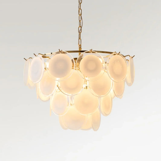 Milae Elegant Murano White Glass Chandelier