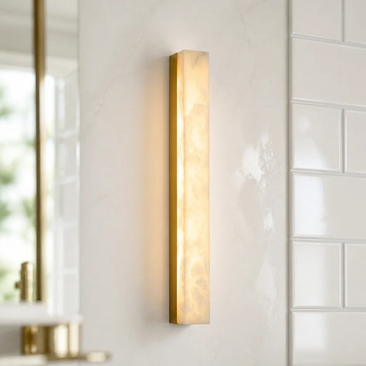 Minimalist Alabaster Rectangular Wall Light