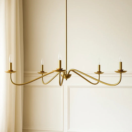 Modern Rustic Candlestick 5 Light Metal Chandelier