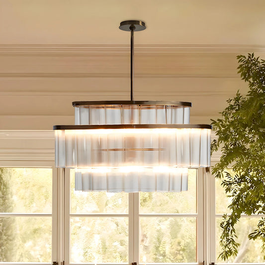 Modern Multi-layered Adjustable Crystal Chandelier