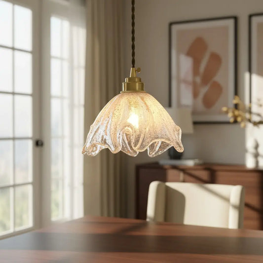 Modern Flower Crystal Brass Pendant Light