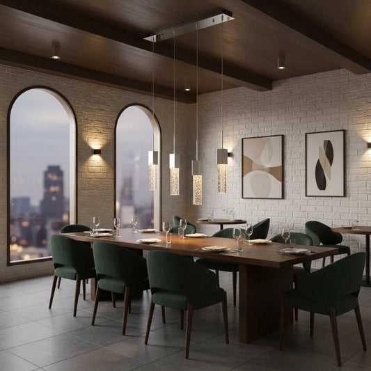 Modern Linear Crystal Rectangular Chandelier