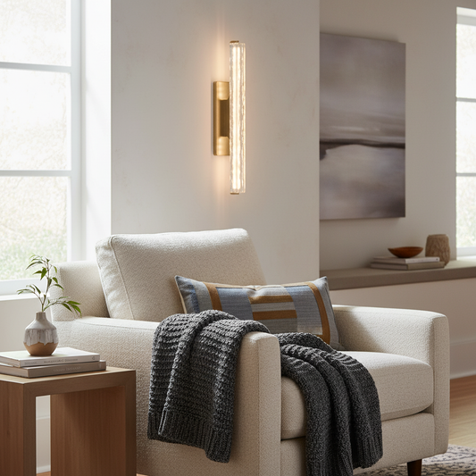 Modern Linear Crystal Single Wall Sconce