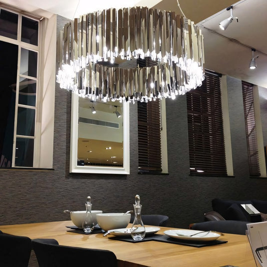 Modern Luxury Gold Small Faceted Chandelier Collection for Dining Room