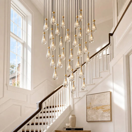 Modern Luxury Teardrop Glass Cluster Chandelier
