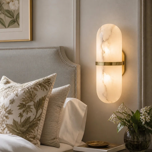 Modern Alabaster Capsule Pill Shaped Wall Light