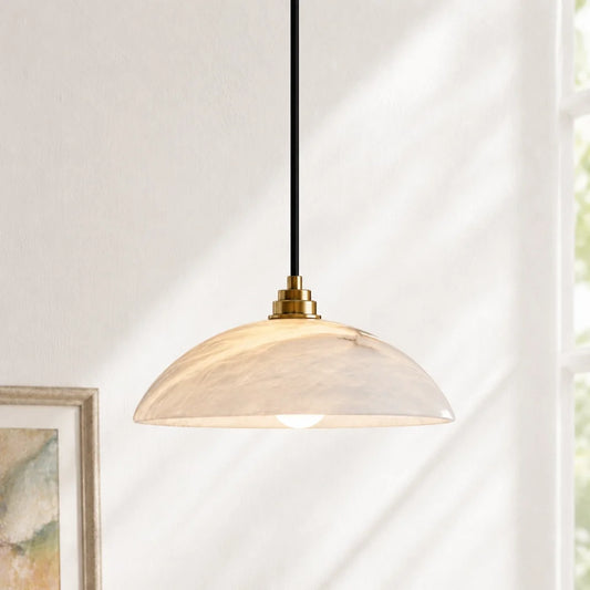 Modern Alabaster Dome Pendant Lamp