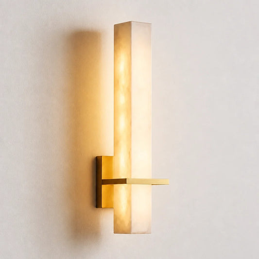 Modern Alabaster Rectangular LED Wall Sconce