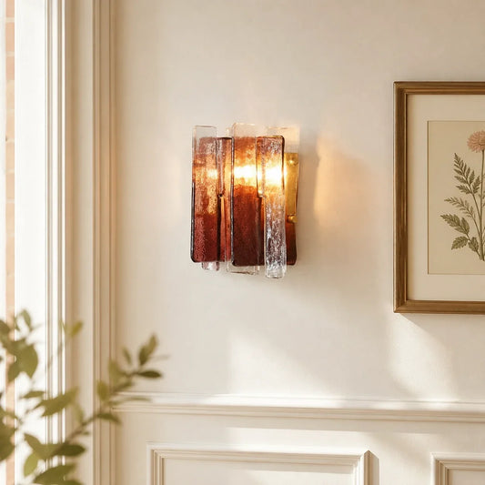 Odette Art Deco Cognac Glass Wall Sconce